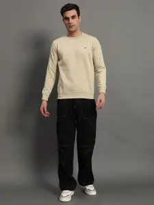 RISS Men Casual Cotton Pullover Sweatshirt