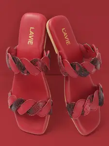 Lavie Women Textured Open Toe Flats