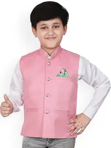Eliq Boys Mandarin Collar Corduroy Nehru Jacket