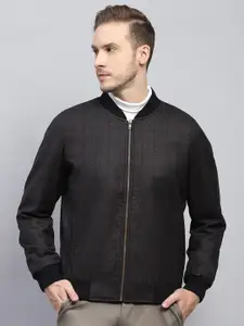 Monte Carlo Men Checked Long Sleeves Zipped Open Front Winter Jacket