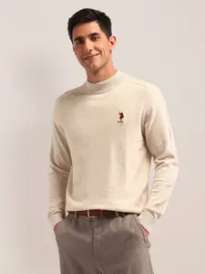 U.S. Polo Assn. Men Cotton Self Design Pullover