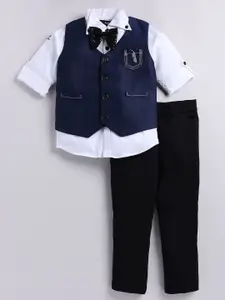 LITTLE COLLARS Boys Shirt Collar Long Sleeves Shirt With Trouser With Waistcoat