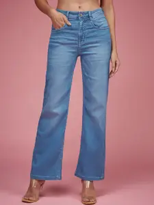 Miss Chase Women Wide Leg Light Fade Stretchable Jeans