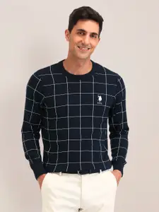 U.S. Polo Assn. Men Checked Cotton Pullover