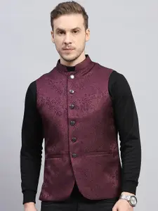 Monte Carlo Men Woven Design Nehru Jacket