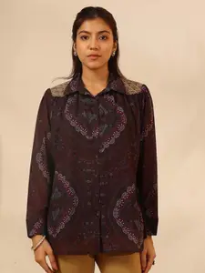 Lakshita Women Classic Spread Collar Ethnic Motifs Printed Casual Shirt