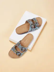 Forever Glam by Pantaloons Women Printed Open Toe Flats with Buckles