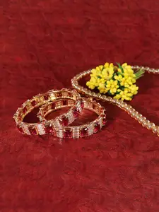 LAVAZZA  Set Of 2 American Diamond-Studded Bangles