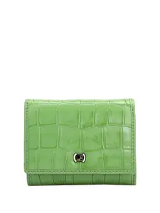 Da Milano Women Geometric Textured Leather Three Fold Wallet