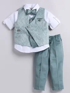 LITTLE COLLARS Boys Shirt Collar Long Sleeves Shirt With Trouser With Waistcoat