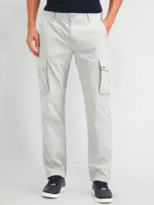 U.S. Polo Assn. Denim Co. Men Classic Straight Fit Mid-Rise Cargos Trousers