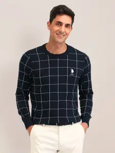 U.S. Polo Assn. Men Checked Cotton Pullover