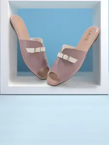 Lavie Women Colourblocked Open Toe Flats with Buckles