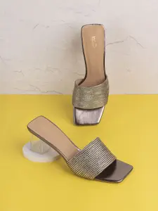 Inc 5 Women Square Open Toe Block Heel Sandals