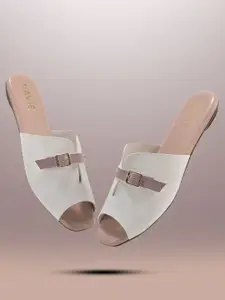 Lavie Women Colourblocked Open Toe Flats with Buckles