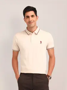 U.S. Polo Assn. Men Solid Polo Collar Cotton Slim Fit T-shirt