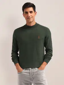 U.S. Polo Assn. Men Cotton Self Design Printed Pullover