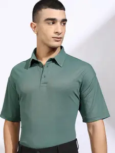 HIGHLANDER Men Solid Polo Collar Relaxed Fit T-shirt