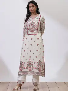 Lakshita Floral Printed Sequinned A-Line Kurta