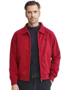 RARE RABBIT Men Cotton Bomber with Embroidered Jacket