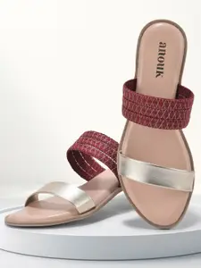 Anouk Women Woven Design Ethnic Open Toe Flats