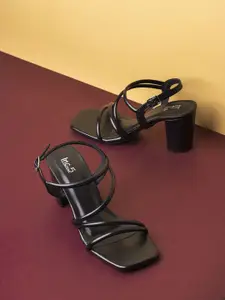 Inc 5 Women Open Toe Block Heel Sandals with Buckles