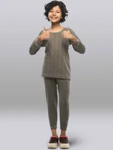 INFERNO Girls Cotton Thermal Top & Bottom Set