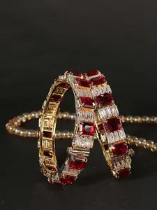 LAVAZZA Set Of 2 American Diamond Stone-Studded Bangles