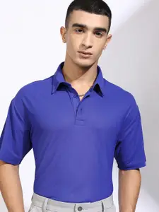HIGHLANDER Men Solid Polo Collar Relaxed Fit T-shirt