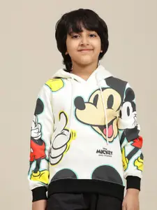 Kids Ville Boys Mickey & Friends Printed Regular Fit Hooded Sweatshirts