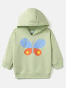 Nauti Nati Girls Butterfly Print Fleece Hooded Sweatshirt