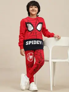 Kids Ville Boys Spiderman Printed Regular Fit Sweatshirts