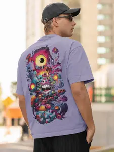 Elibolz Men Printed Drop-Shoulder Sleeves Bio Finish T-shirt