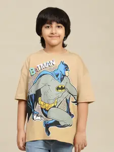 Kids Ville Boys Graphic Printed Round Neck Cotton Oversized Batman T-shirt