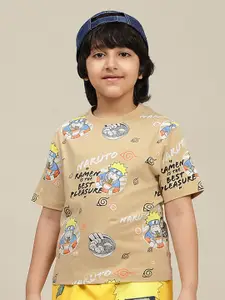 Kids Ville Boys Graphic Anime Printed Round Neck Cotton Naruto T-shirt