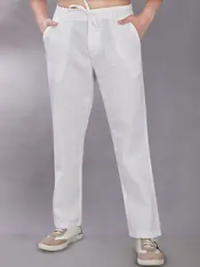 DIVISIVE Men Relaxed Loose Fit Easy Wash Mid-Rise Trousers