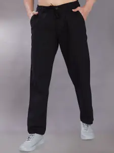 DIVISIVE Men Relaxed Loose Fit Easy Wash Relaxed Fit Cotton Trousers