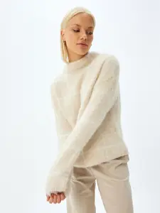 Koton Women Self Design Checked Pullover Sweaters