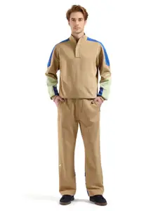 RARE RABBIT Men Solid High Neck Cotton Pullover Sweatshirt