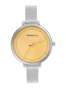 DressBerry Women Brass Dial & Straps Analogue Watch DB-SS24-9A