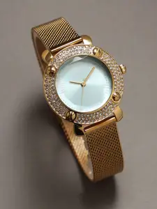 DressBerry Women Brass Printed Dial & Straps Analogue Watch DB-SS24-10B