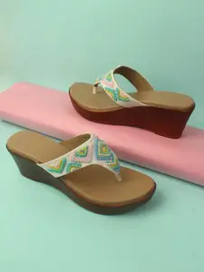 Anouk Women Round Toe Embellished Open Toe Flats