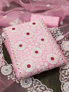 Maroosh Embroidered Thread Work Organza Unstitched Dress Material