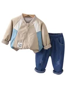StyleCast x Revolte Boys Colourblocked V-Neck Coat with Trouser