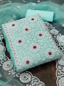 Maroosh Embroidered Thread Work Organza Unstitched Dress Material