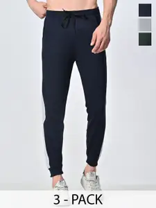 BAESD Men Pack Of 3 Cotton Mid-Rise Joggers