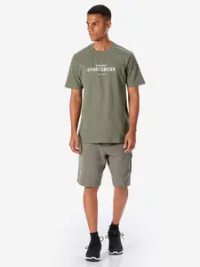 Domyos By Decathlon Men Typography Printed Round Neck Cotton T-shirt