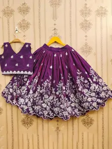 JOVK DESIGN Girls Embroidered Ready to Wear Lehenga & Choli