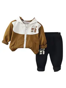 StyleCast x Revolte Boys Colourblocked Hooded Long Sleeves Coat With Trouser