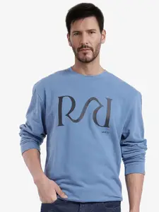 RARE RABBIT Men Printed Round Neck Cotton Sweatshirt